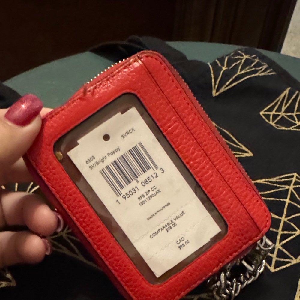 Coach Red Key & Card Holder
